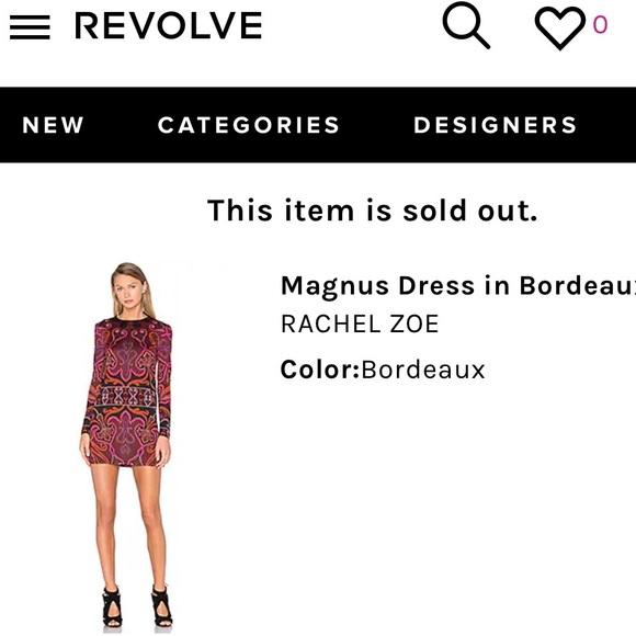 Rachel Zoe x Revolve Silk Magnum Shift Dress in Bordeaux Print Size 6 Keyhole - Picture 12 of 12